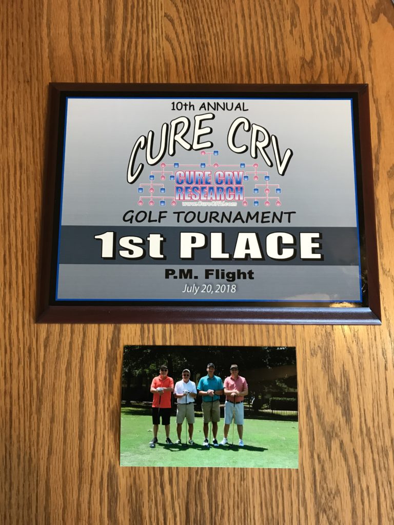 NWA Cure CRV Golf Tournament 1st Place